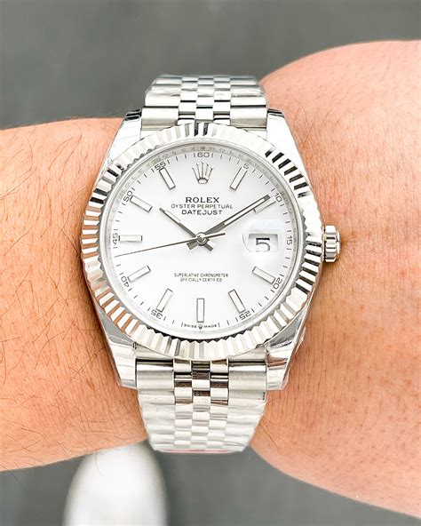 rolex datejust white dial 41mm|Rolex Datejust 41 price.